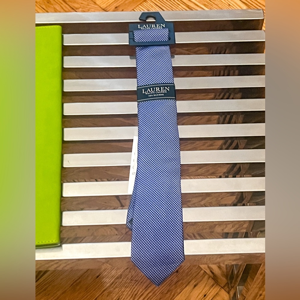 BRAND NEW WITH TAGS Ralph Lauren Neck Tie Silk Print Royal Blue Boys NEW